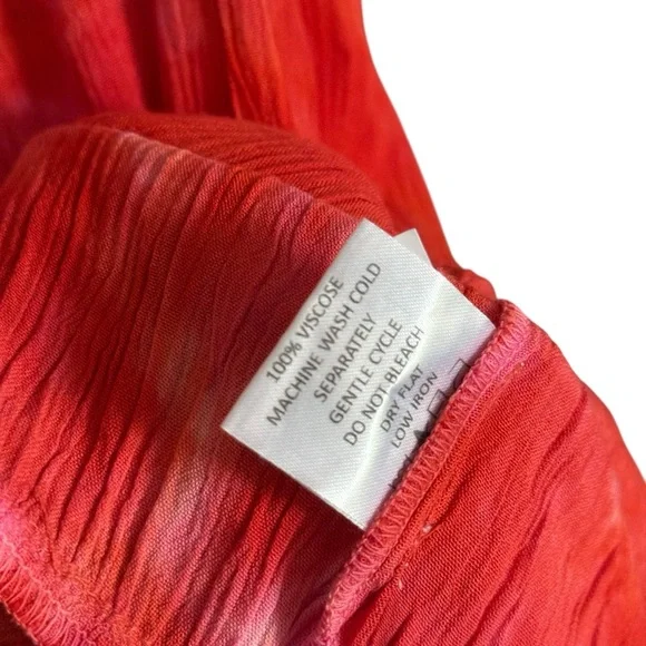 NWT Mud Pie Pink Orange Red Beach Swim Cover Up Tie Dye Dress Womens One Size - Picture 4 of 5